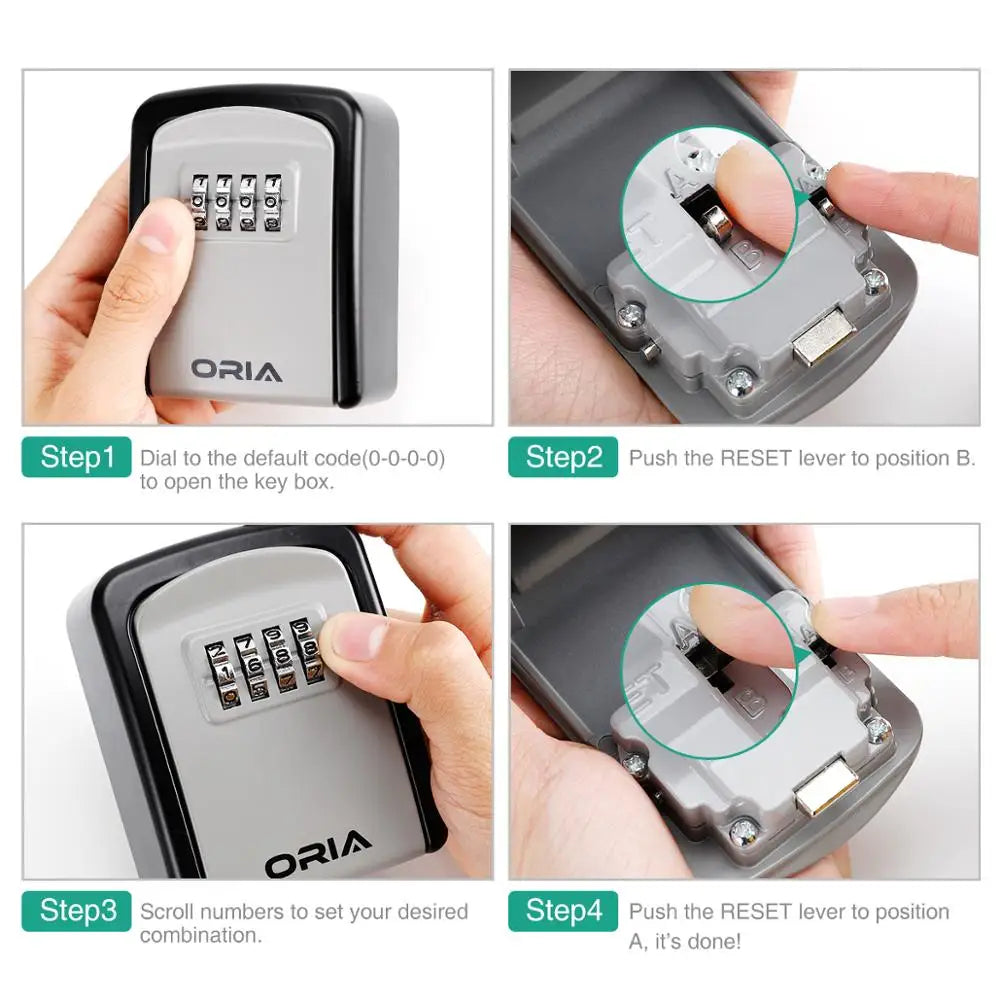 "ORIA Outdoor Password Key Box: Key Safe Lock"