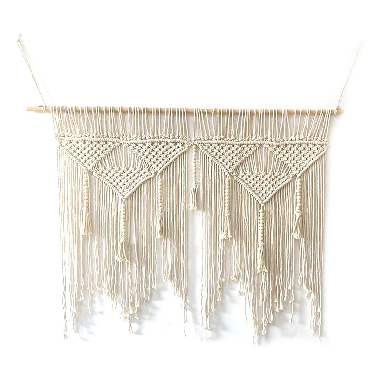 "Handwoven Macrame Wall Hanging: Bohemian Cotton Rope Tapestry"