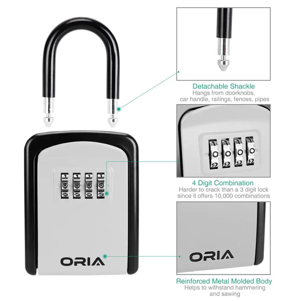 "ORIA Outdoor Password Key Box: Key Safe Lock"