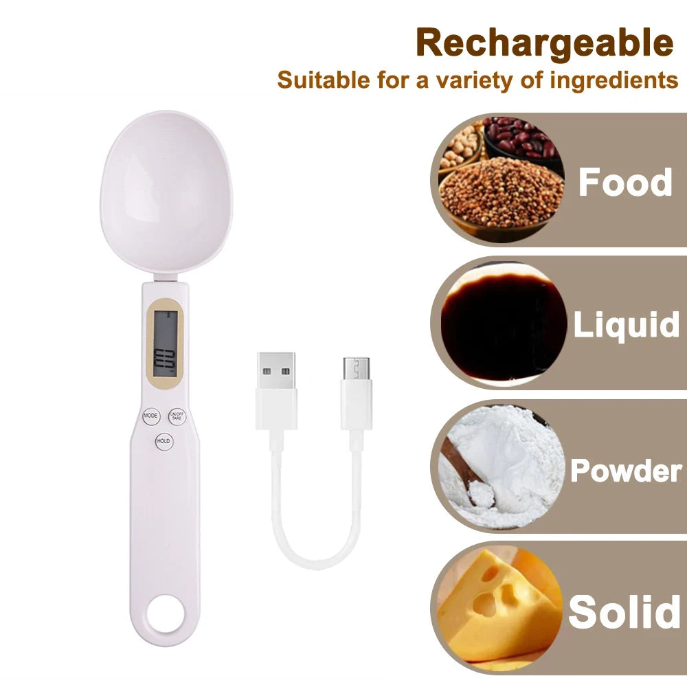 "Electronic Kitchen Food Scale: USB Measuring Spoon"