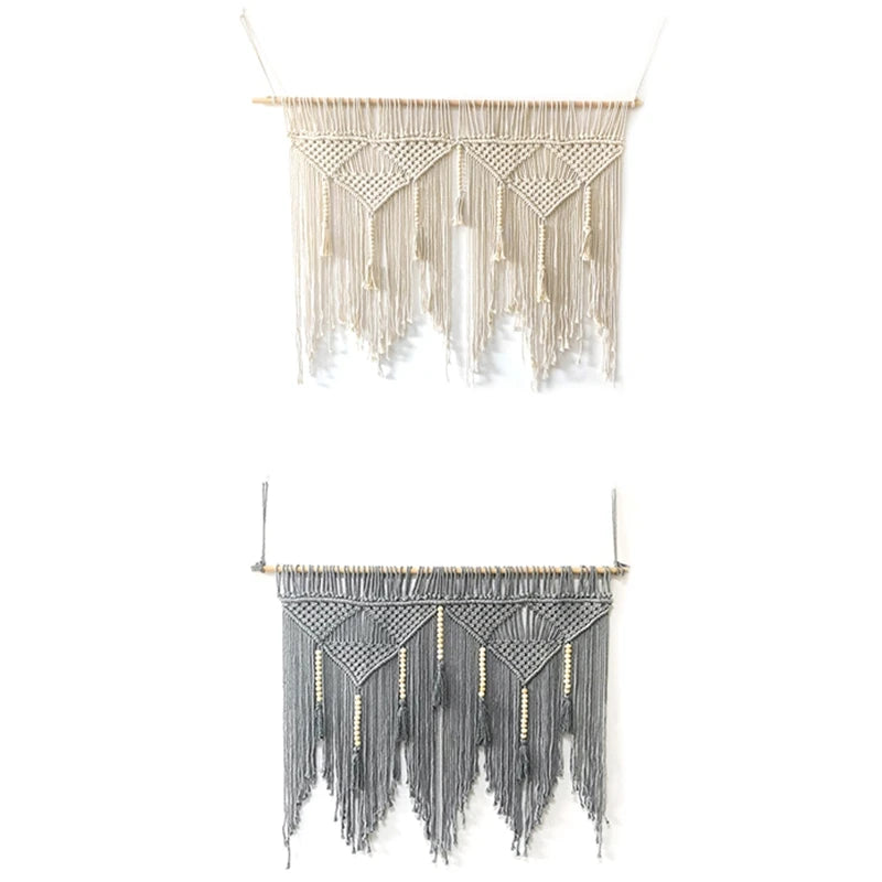 "Handwoven Macrame Wall Hanging: Bohemian Cotton Rope Tapestry"