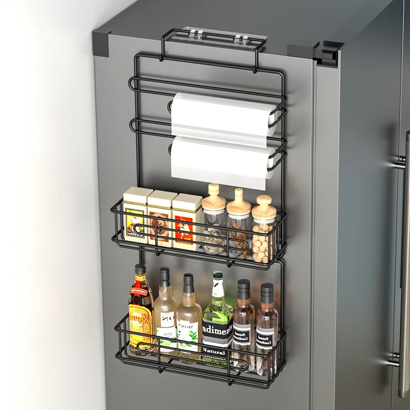 Kitchen refrigerator side shelf