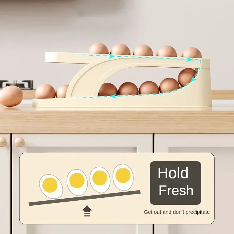 Automatic Scrolling Egg Rack Holder Storage Box