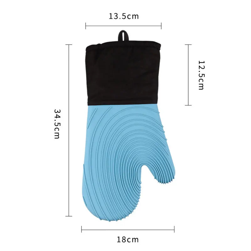 Flexible Silicone Oven Mitts Set For Cooking Kitchen Essentials