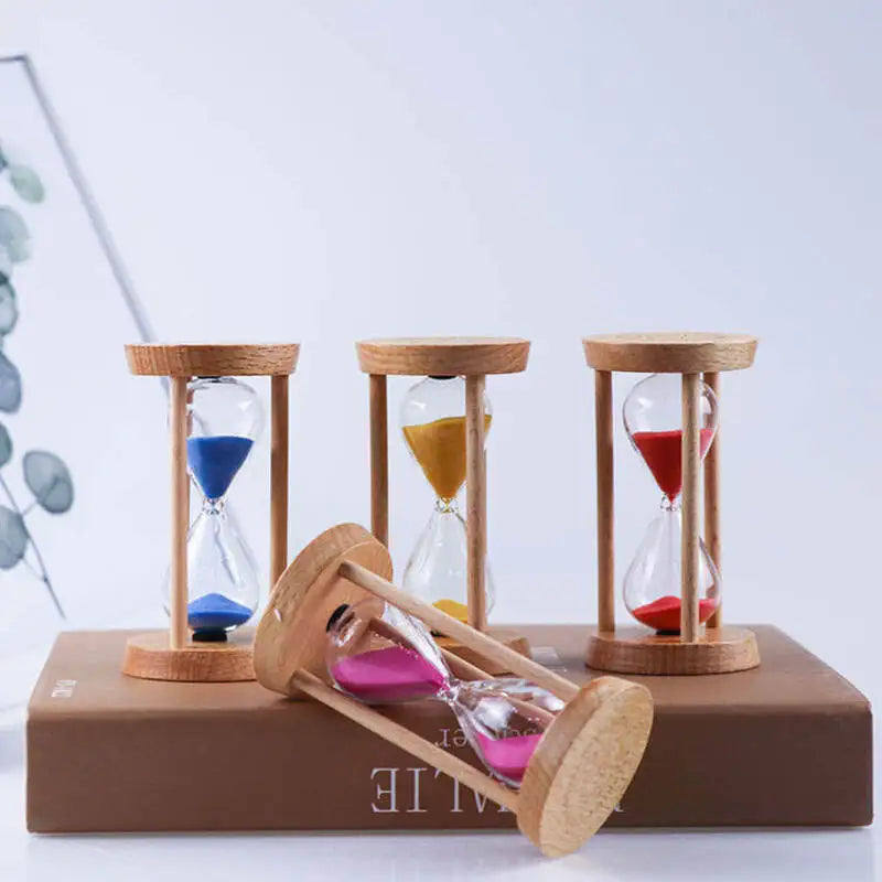 "Wooden Hourglass Mini Desktop Decor"