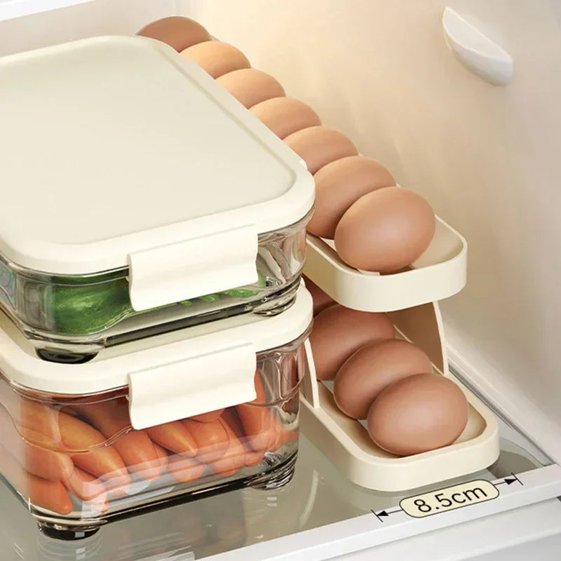 Automatic Scrolling Egg Rack Holder Storage Box