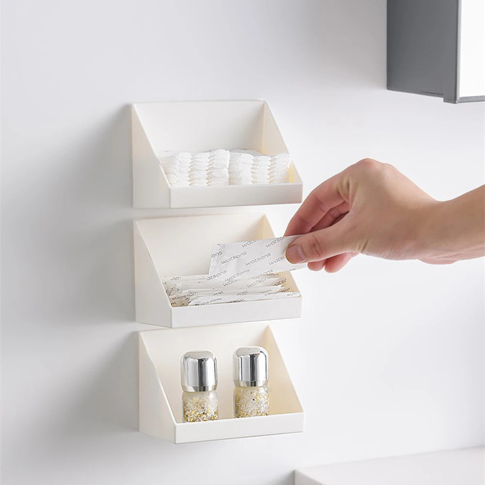 "Wall-Mounted Plastic Storage Rack"