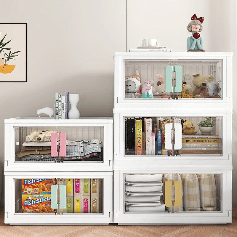 "Big Collapsible Storage Cabinet with Bins"