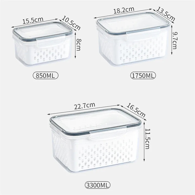 1/2/3Pcs Refrigerator Preservation Storage Box