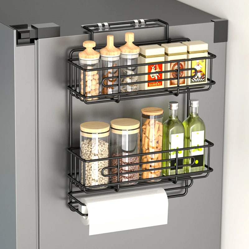 Kitchen refrigerator side shelf