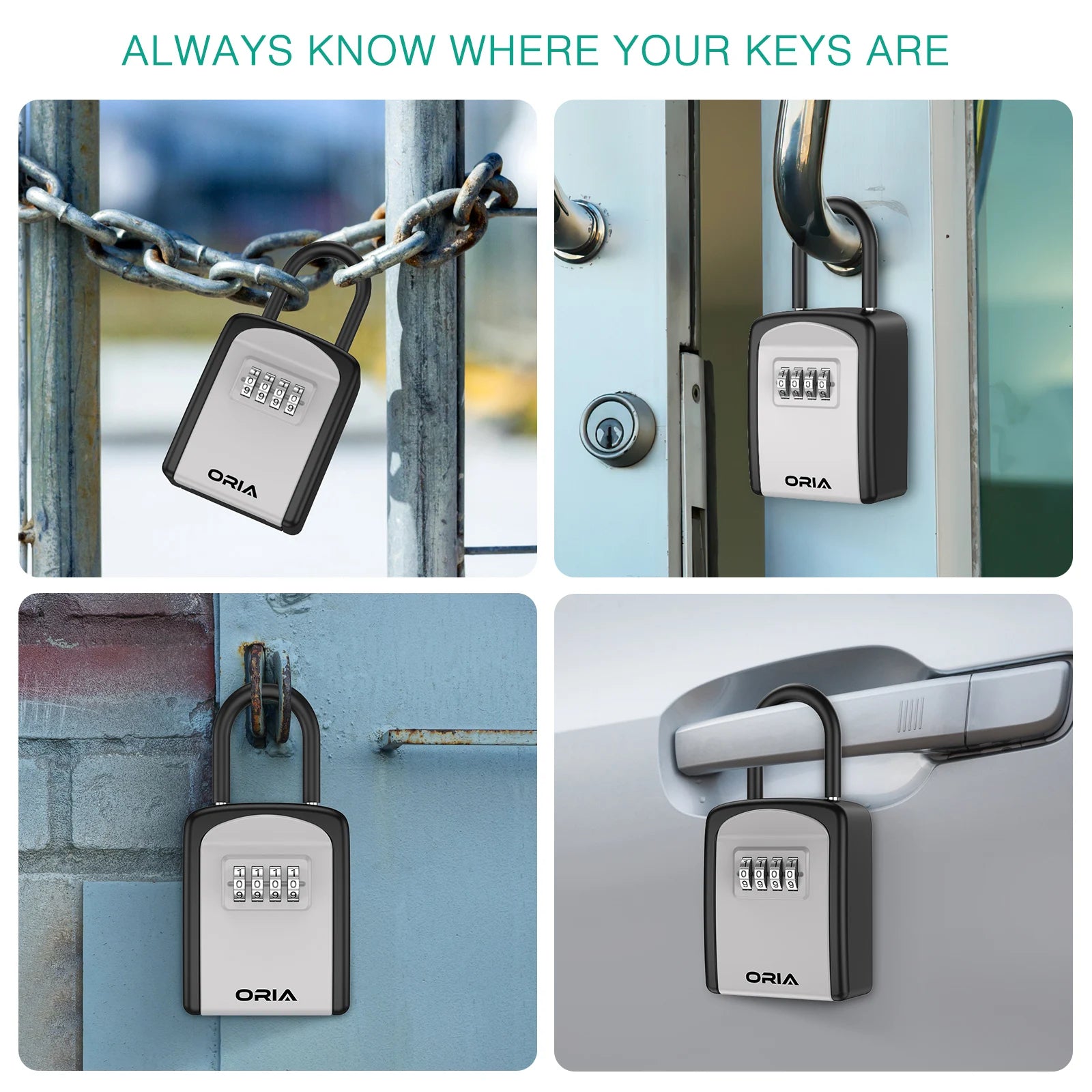 "ORIA Outdoor Password Key Box: Key Safe Lock"