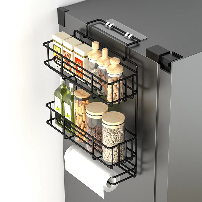 Kitchen refrigerator side shelf