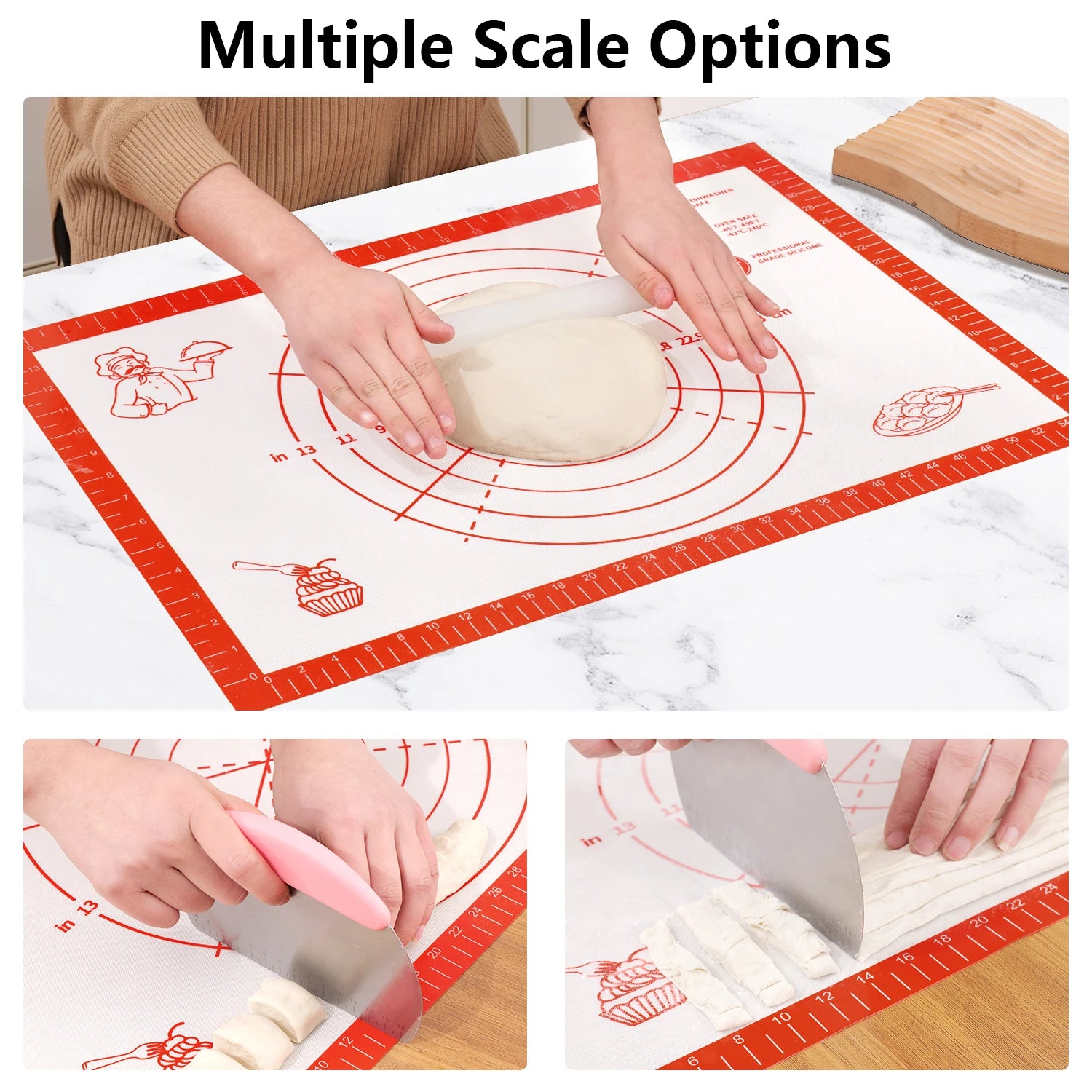 New Silicone Baking Mat Kneading Dough Mat Pizza