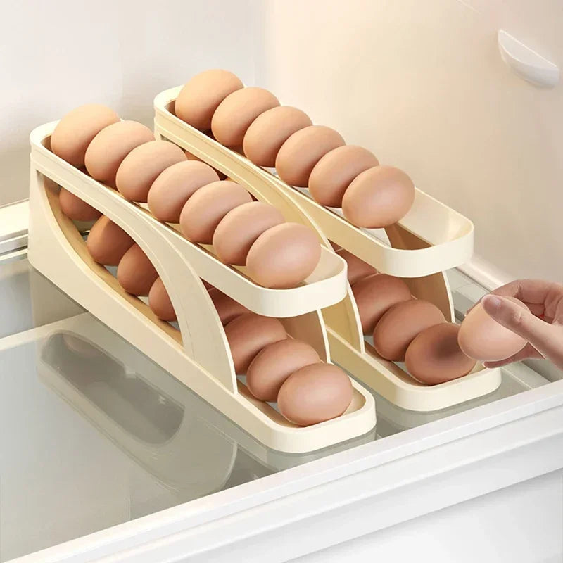 Automatic Scrolling Egg Rack Holder Storage Box