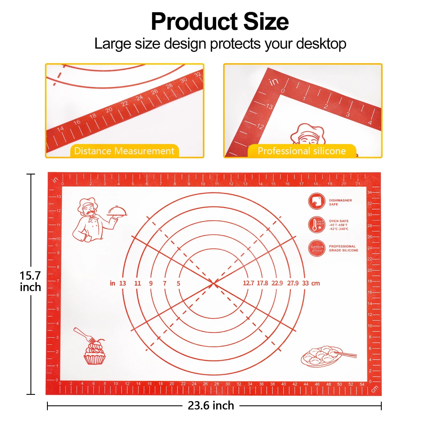 New Silicone Baking Mat Kneading Dough Mat Pizza