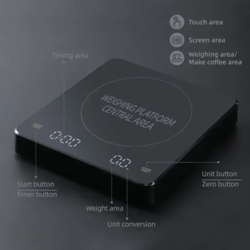 "Electronic Scale with Built-in Battery and Auto Timer"