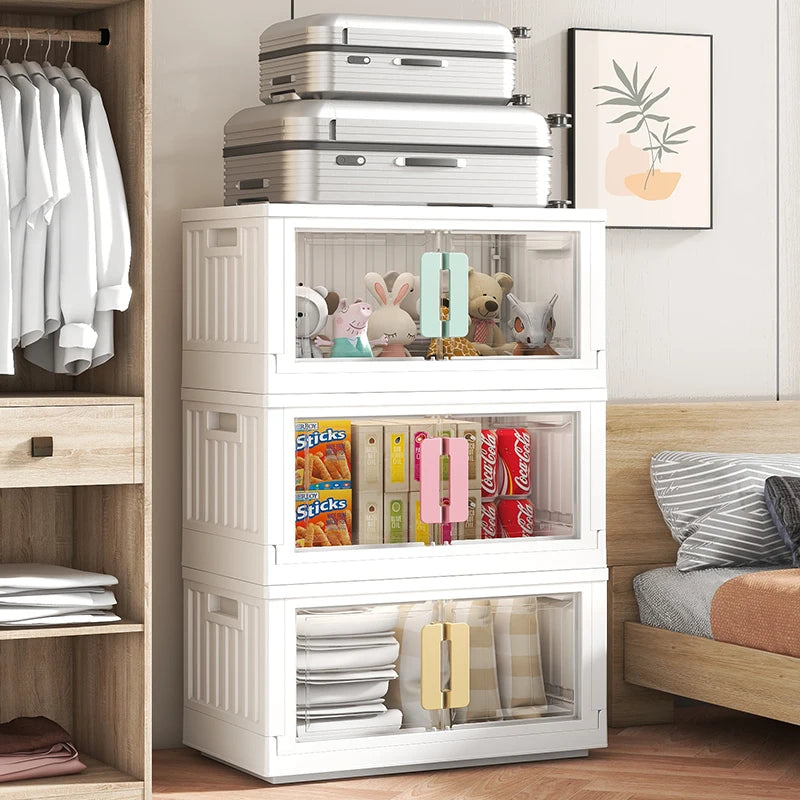 "Big Collapsible Storage Cabinet with Bins"