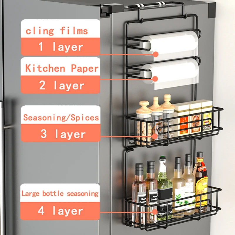 Kitchen refrigerator side shelf