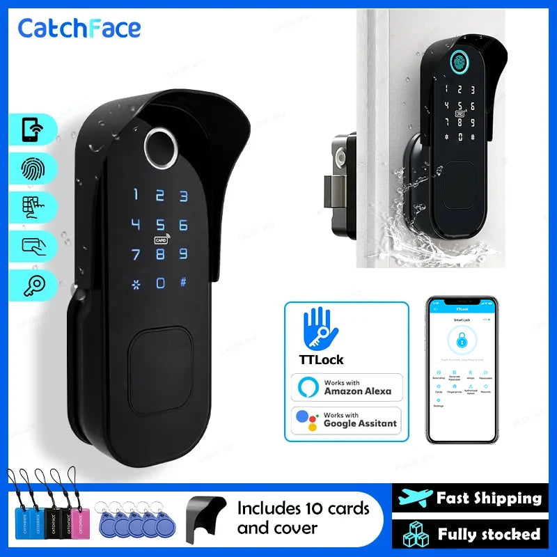 "Waterproof Fingerprint Garden Lock: Remote Control"